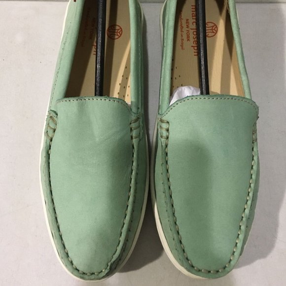 MARC JOSEPH NEW YORK GIRL'S POWDER GREEN LEATHER BROADWAY LOAFERS 13-NICE! - Picture 3 of 13